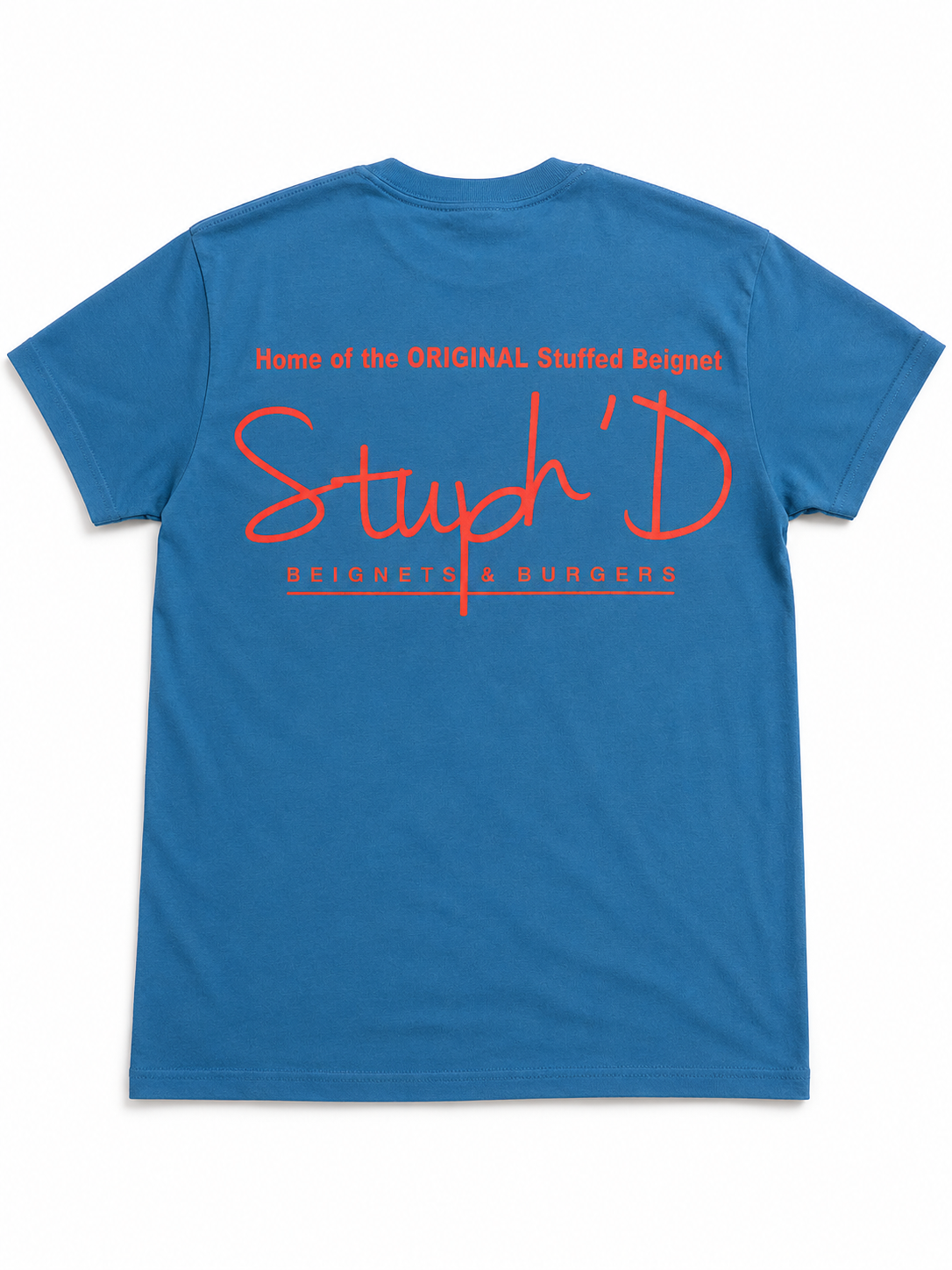 Stuph 'D Beignets & Burgers Blue Tee