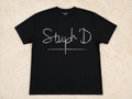 Stuph 'D Signature Tee in black with cursive camo-style graphic